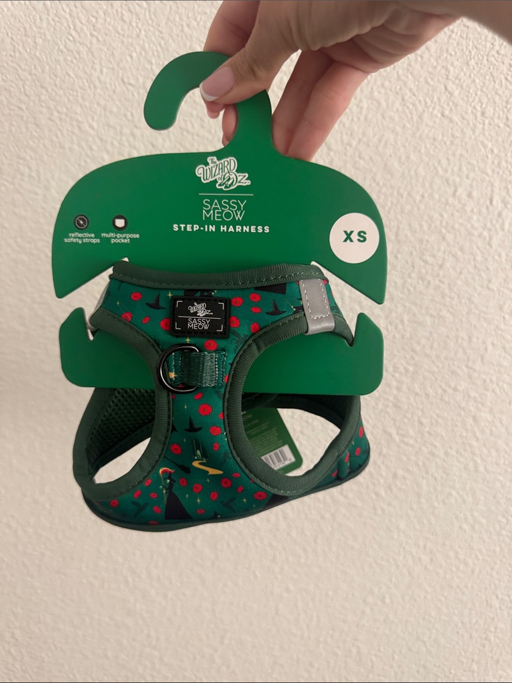 Sassy Meow Green Cherry Print Dog Harness - XSmall